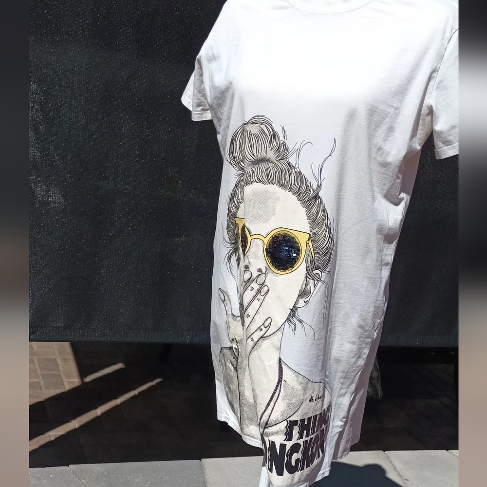Long t-shirt, creme. XL